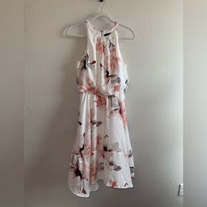 White House black market white Floral Flare Dress size 6